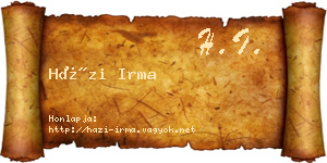 Házi Irma névjegykártya